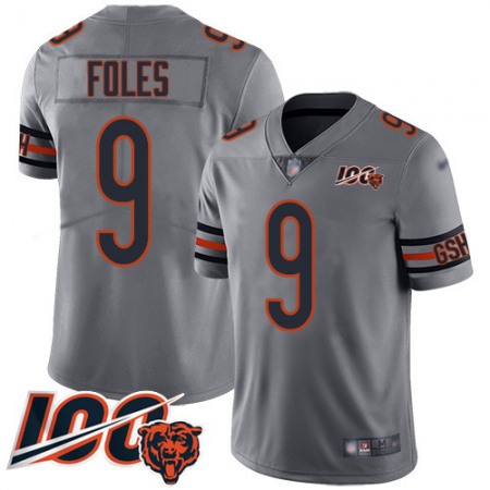 Nike Bears #9 Nick Foles Silver Men's Stitched NFL Limited Inverted Legend 100th Season Jersey