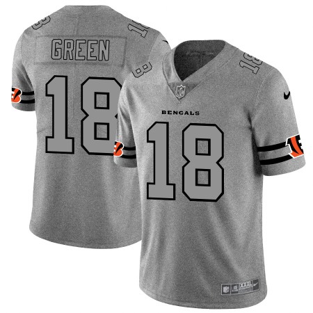 Cincinnati Bengals #18 A.J. Green Men's Nike Gray Gridiron II Vapor Untouchable Limited NFL Jersey