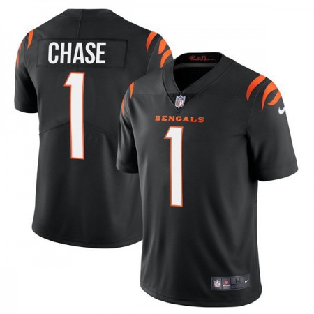 Cincinnati Bengals #1 Ja'Marr Chase Black Men's Nike Vapor Limited Jersey