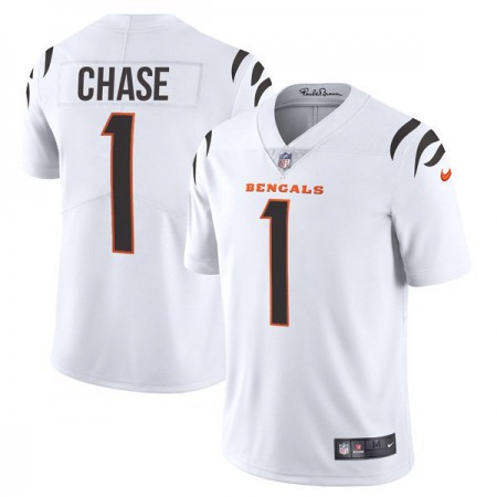 Cincinnati Bengals #1 Ja'Marr Chase White Men's Nike Vapor Limited Jersey