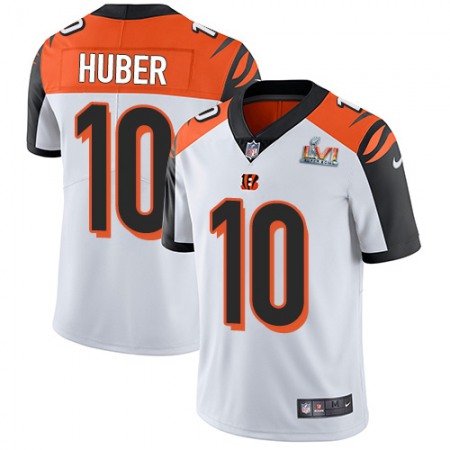 Nike Bengals #10 Kevin Huber White Super Bowl LVI Patch Men's Stitched NFL Vapor Untouchable Limited Jersey