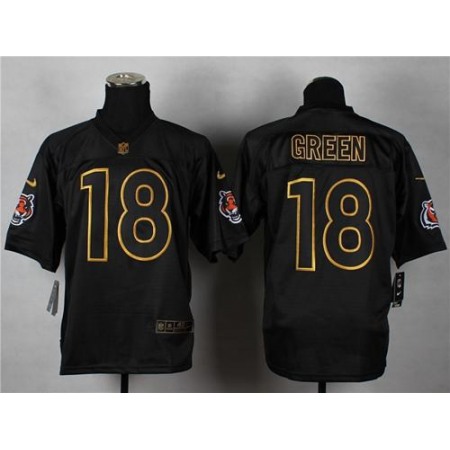 Nike Bengals #18 A.J. Green Black Gold No. Fashion Men's Stitched NFL Elite Jersey