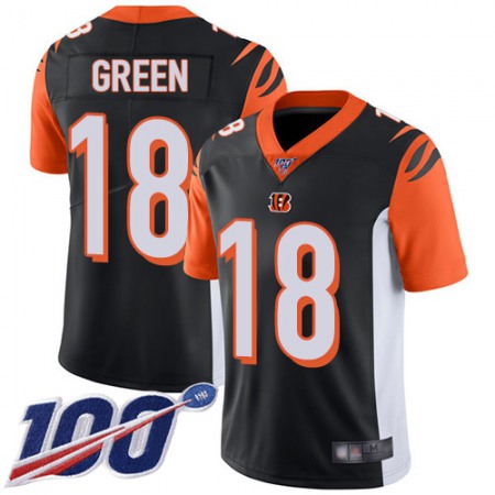 Nike Bengals #18 A.J. Green Black Team Color Men's Stitched NFL 100th Season Vapor Limited Jersey