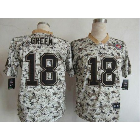 Nike Bengals #18 A.J. Green Camo Men's Stitched NFL Elite USMC Jersey