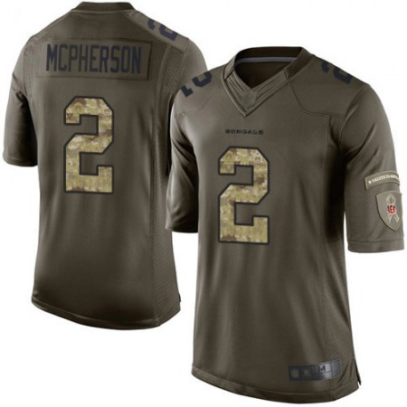 Nike Bengals #2 Evan McPherson Green Men's Stitched NFL Limited 2015 Salute to Service Jersey