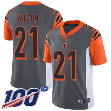 Nike Bengals #21 Mike Hilton Silver Men's Stitched NFL Limited Inverted Legend 100th Season Jersey