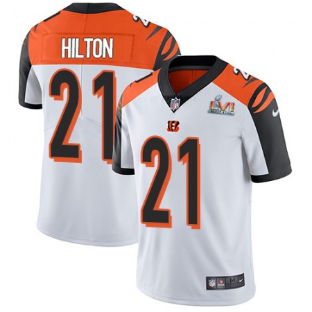 Nike Bengals #21 Mike Hilton White Super Bowl LVI Patch Men's Stitched NFL Vapor Untouchable Limited Jersey