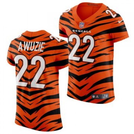 Nike Bengals #22 Chidobe Awuzie Men's 2021-22 Orange City Edition Elite NFL Jersey