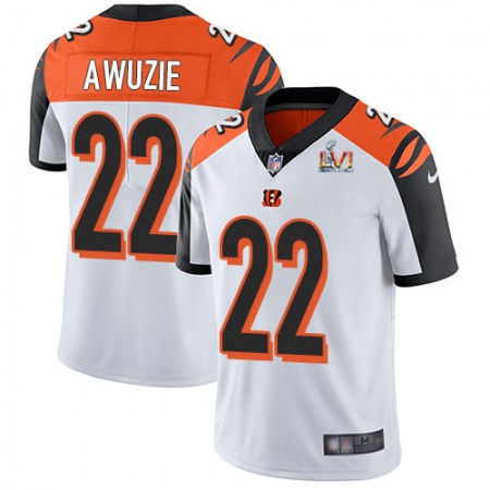 Nike Bengals #22 Chidobe Awuzie White Super Bowl LVI Patch Men's Stitched NFL Vapor Untouchable Limited Jersey