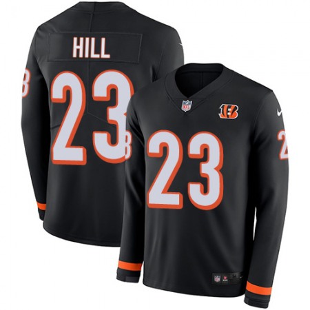 Nike Bengals #23 Daxton Hill Black Team Color Men's Stitched NFL Limited Therma Long Sleeve Jersey