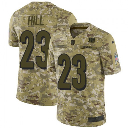 Nike Bengals #23 Daxton Hill Camo Men's Stitched NFL Limited 2018 Salute To Service Jersey