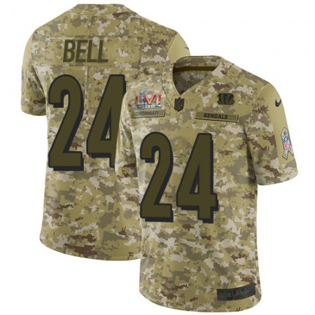 Nike Bengals #24 Vonn Bell Camo Super Bowl LVI Patch Men's Stitched NFL Limited 2018 Salute To Service Jersey