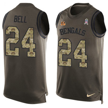 Nike Bengals #24 Vonn Bell Green Men's Stitched NFL Limited Salute To Service Tank Top Jersey