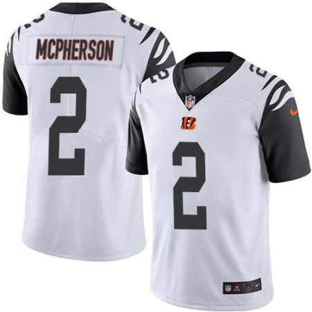 Nike Bengals #2 Evan McPherson White Men's Stitched NFL Limited Rush Jersey