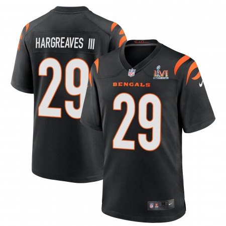 Cincinnati Bengals #29 Vernon Hargreaves Black Super Bowl LVI Patch Nike Game Jersey