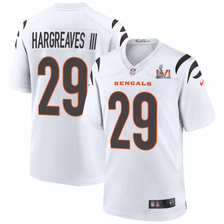 Cincinnati Bengals #29 Vernon Hargreaves White Super Bowl LVI Patch Nike Game Jersey