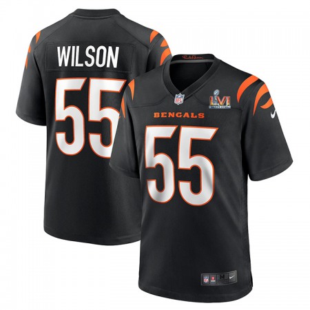 Cincinnati Bengals #55 Logan Wilson Black Super Bowl LVI Patch Nike Game Jersey