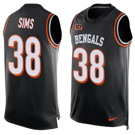 Nike Bengals #38 LeShaun Sims Black Team Color Men's Stitched NFL Limited Tank Top Jersey