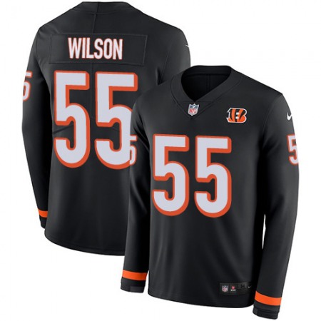 Nike Bengals #55 Logan Wilson Black Team Color Men's Stitched NFL Limited Therma Long Sleeve Jersey