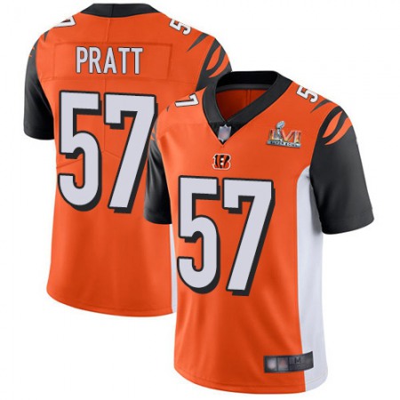 Nike Bengals #57 Germaine Pratt Orange Alternate Super Bowl LVI Patch Men's Stitched NFL Vapor Untouchable Limited Jersey