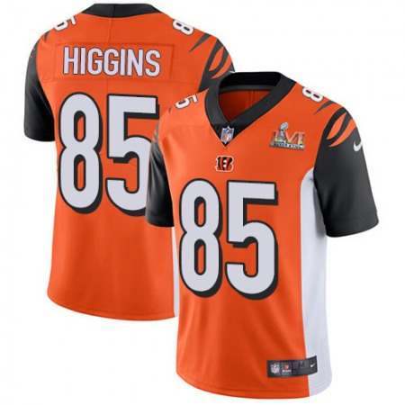 Nike Bengals #85 Tee Higgins Orange Alternate Super Bowl LVI Patch Men's Stitched NFL Vapor Untouchable Limited Jersey