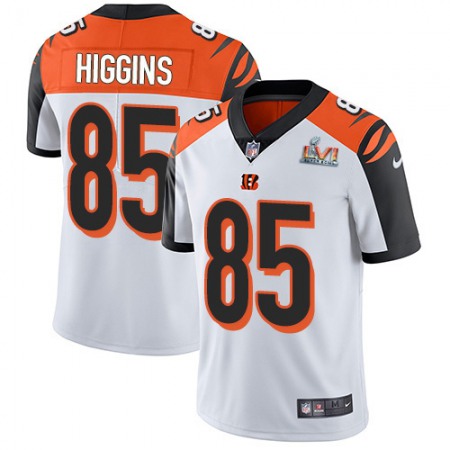 Nike Bengals #85 Tee Higgins White Super Bowl LVI Patch Men's Stitched NFL Vapor Untouchable Limited Jersey