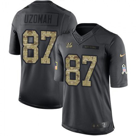 Nike Bengals #87 C.J. Uzomah Black Men's Stitched NFL Limited 2016 Salute to Service Jersey