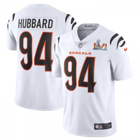 Cincinnati Bengals #94 Sam Hubbard White Super Bowl LVI Patch Men's Nike Vapor Limited Jersey