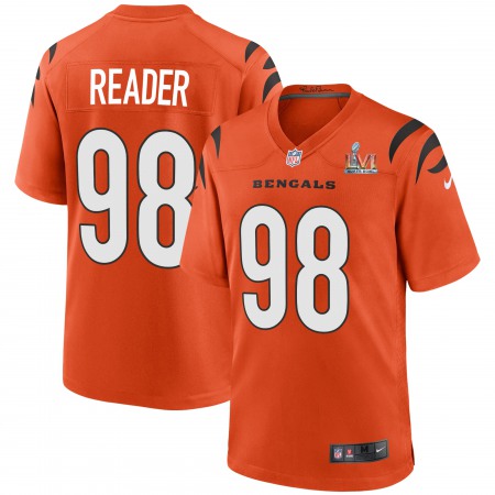 Cincinnati Bengals #98 D.J. Reader Orange Super Bowl LVI Patch Nike Alternate Game Jersey