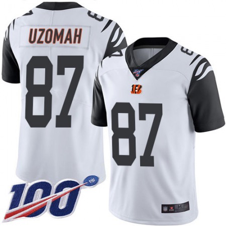 Nike Bengals #87 C.J. Uzomah White Men's Stitched NFL Limited Rush 100th Season Jersey