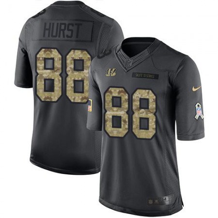 Nike Bengals #88 Hayden Hurst Black Men's Stitched NFL Limited 2016 Salute to Service Jersey