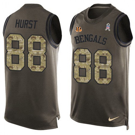 Nike Bengals #88 Hayden Hurst Green Men's Stitched NFL Limited Salute To Service Tank Top Jersey