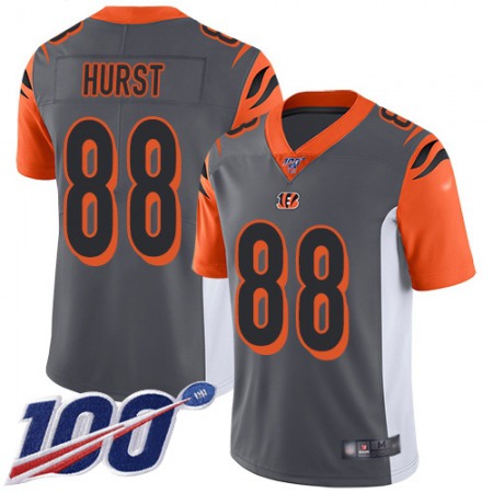 Nike Bengals #88 Hayden Hurst Silver Men's Stitched NFL Limited Inverted Legend 100th Season Jersey