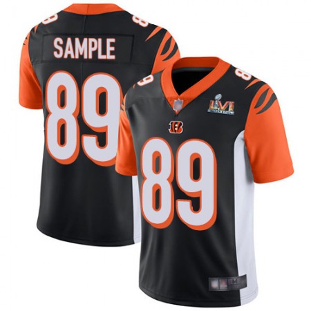 Nike Bengals #89 Drew Sample Black Team Color Super Bowl LVI Patch Men's Stitched NFL Vapor Untouchable Limited Jersey