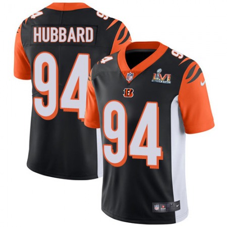 Nike Bengals #94 Sam Hubbard Black Team Color Super Bowl LVI Patch Men's Stitched NFL Vapor Untouchable Limited Jersey