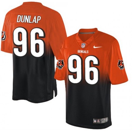 Nike Bengals #96 Carlos Dunlap Orange/Black Men's Stitched NFL Elite Fadeaway Fashion Jersey