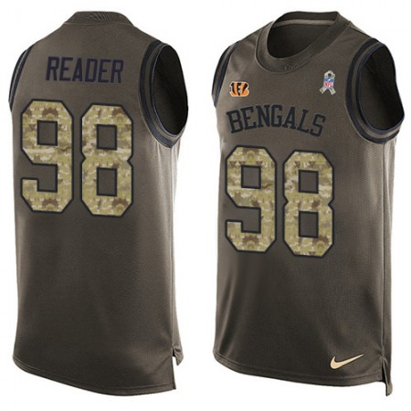Nike Bengals #98 D.J. Reader Green Men's Stitched NFL Limited Salute To Service Tank Top Jersey