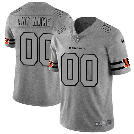 Cincinnati Bengals Custom Men's Nike Gray Gridiron II Vapor Untouchable Limited NFL Jersey