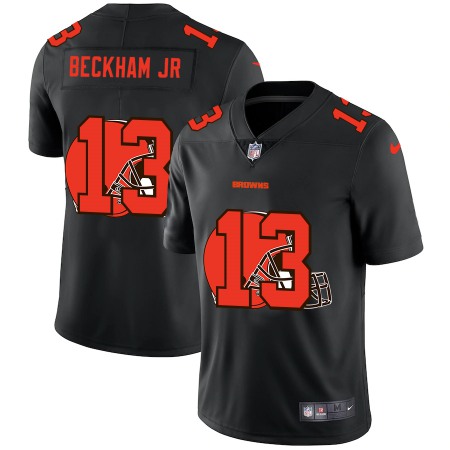 Cleveland Browns #13 Odell Beckham Jr. Men's Nike Team Logo Dual Overlap Limited NFL Jersey Black