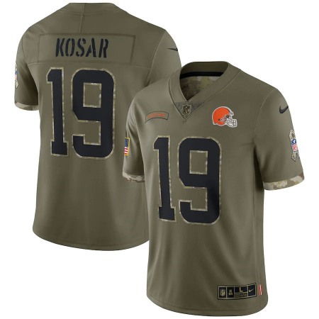 Cleveland Browns #19 Bernie Kosar Nike Men's 2022 Salute To Service Limited Jersey - Olive