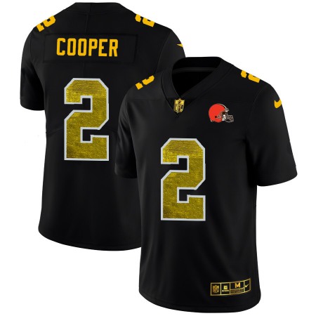 Cleveland Browns #2 Amari Cooper Men's Black Nike Golden Sequin Vapor Limited NFL Jersey