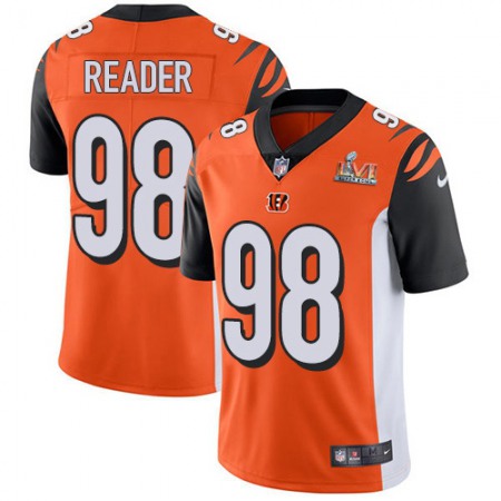 Nike Bengals #98 D.J. Reader Orange Alternate Super Bowl LVI Patch Men's Stitched NFL Vapor Untouchable Limited Jersey