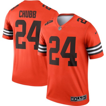 Cleveland Browns #24 Nick Chubb Nike Men's Orange Inverted Legend Jersey