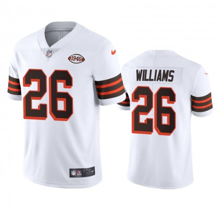Cleveland Browns #26 Greedy Williams Nike 1946 Collection Alternate Vapor Limited NFL Jersey - White