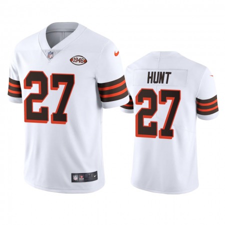 Cleveland Browns #27 Kareem Hunt Nike 1946 Collection Alternate Vapor Limited NFL Jersey - White