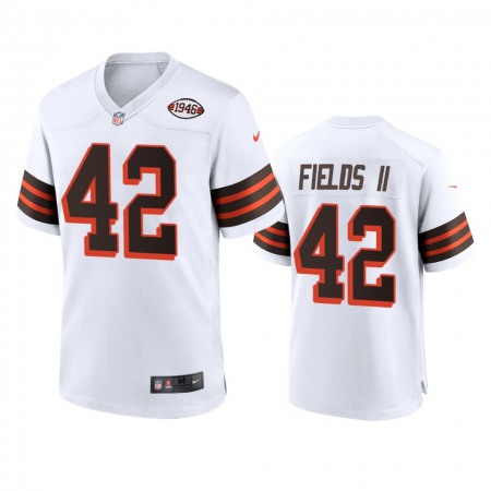 Men's Browns #42 Tony Fields II Nike 1946 Collection Alternate Game Limited NFL Jersey - White