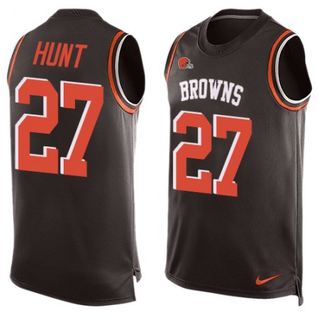 Nike Browns #27 Kareem Hunt Brown Team Color Men's Stitched NFL Limited Tank Top Jersey