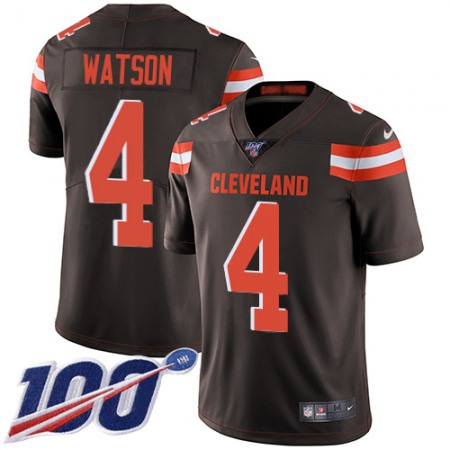 Nike Browns #4 Deshaun Watson Brown Team Color Men's Stitched NFL 100th Season Vapor Limited Jersey