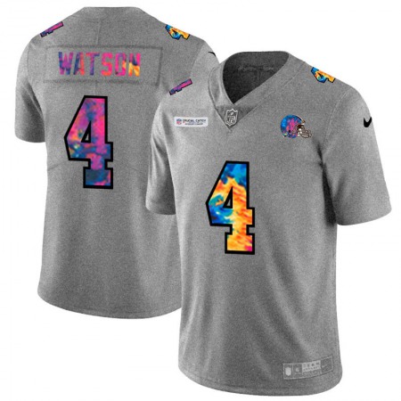 Nike Browns #4 Deshaun Watson Cleveland Browns #13 Odell Beckham Jr. Men's Nike Multi-Color 2020 NFL Crucial Catch NFL Jersey Greyheather