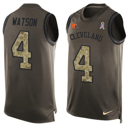 Nike Browns #4 Deshaun Watson Green Men's Stitched NFL Limited Salute To Service Tank Top Jersey